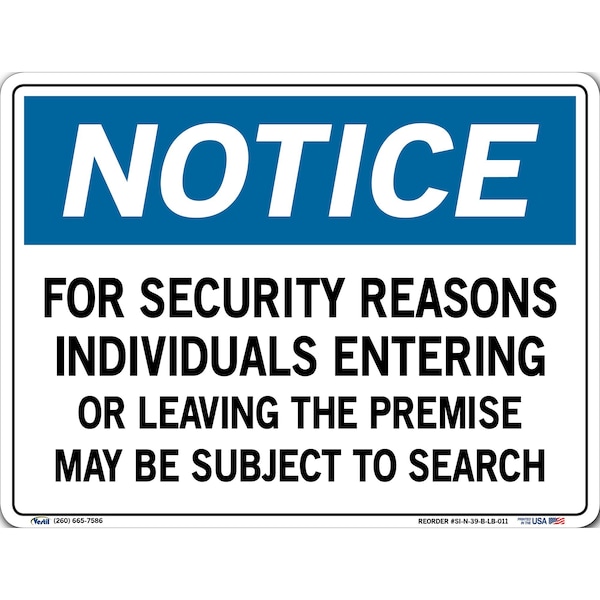 Vinyl Label Sign, 9-1/2" Height, 12-1/2" Width, Vinyl Label, Rectangle, English